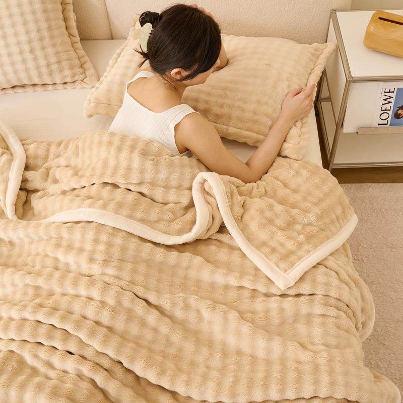 20241120新款冬加绒绒撸猫单层室毛毯用床品家沙发盖毯柔软保暖办