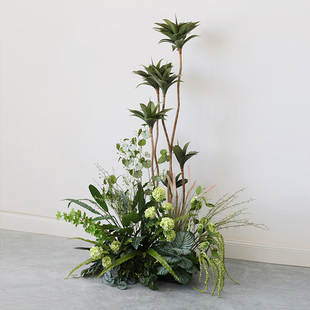 小型绿植造景装饰花卉仿s真植物盆栽摆件办公室服装店角落花堆布