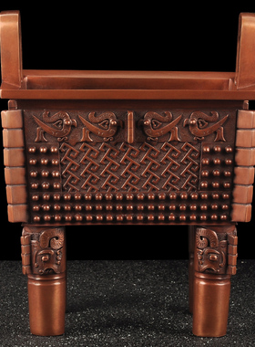 紫铜司父戊鼎方鼎摆件鼎盛千秋铜鼎家居客厅书房装饰品开业礼品