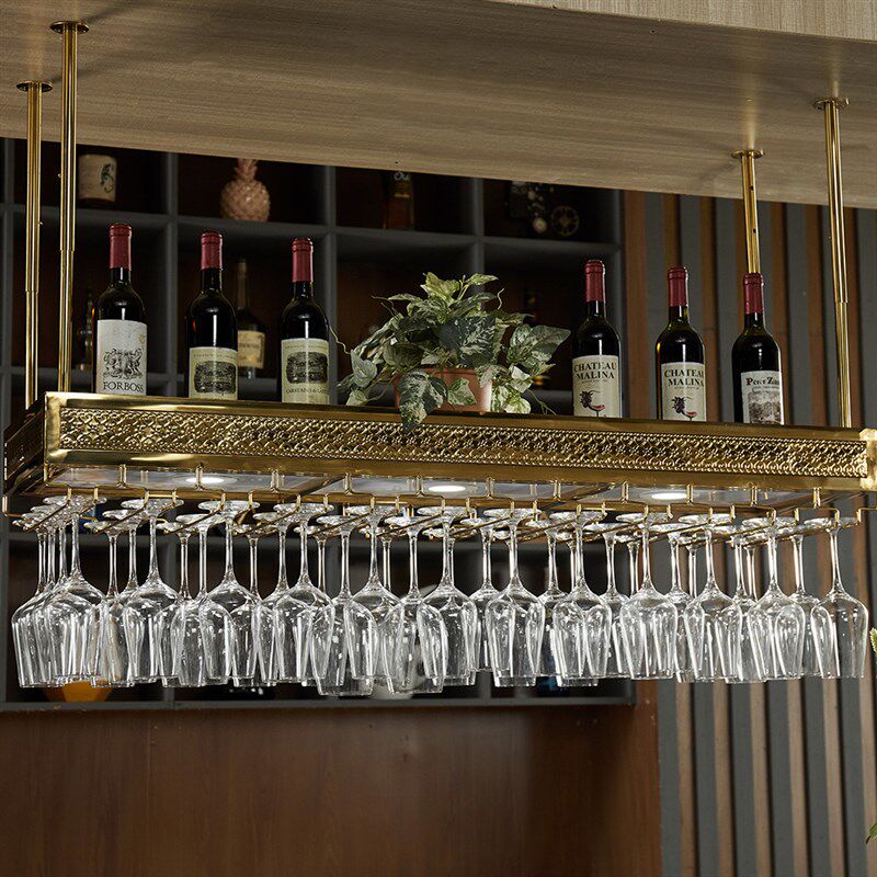 不锈钢酒架吧台酒杯架悬挂u葡萄酒架红酒杯架倒挂家用吊挂架置物