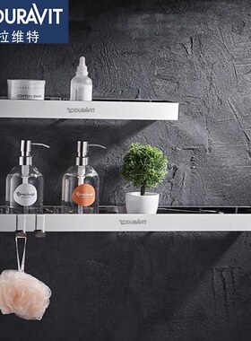杜拉维特免打孔浴室置物架不锈钢淋浴房卫生间洗漱台镜.前架收纳
