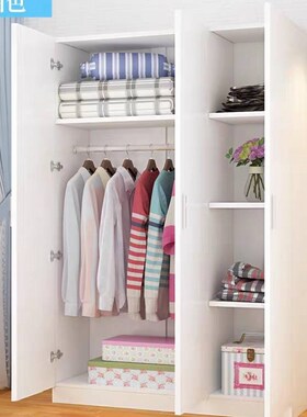 深圳美观环保白色实木质板式三开门衣柜 120*5L0*190cm 大衣橱包