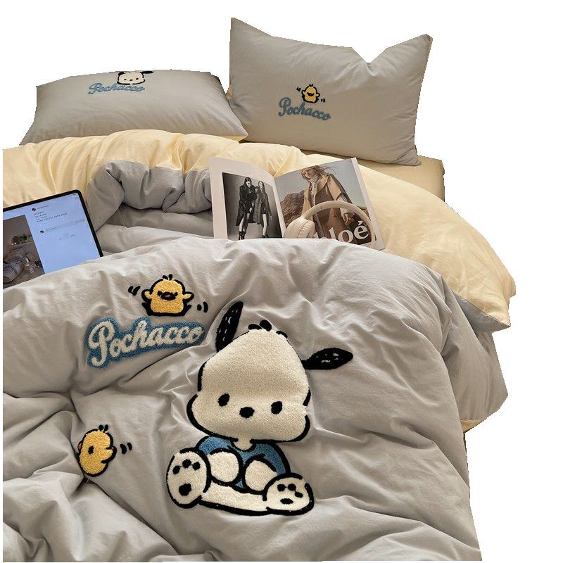 A类母婴级100儿童四件套可爱卡通全棉床单被套三件套男孩女孩