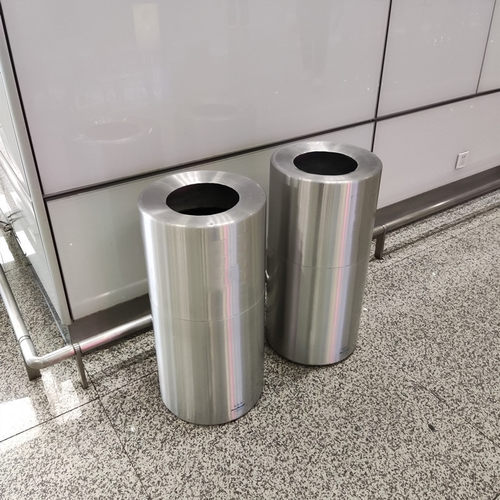 不锈钢港式垃圾桶直投圆形大号收纳桶生鲜超市专用卫生桶定制logo