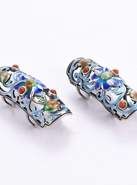 纯银古法金手镯维修卡扣diy遮瑕装饰贴片玉镯断裂修复固定配件