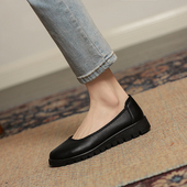 子黑色工鞋 软底职业工作鞋 女舒适上班久站不累脚空姐高铁乘务员鞋