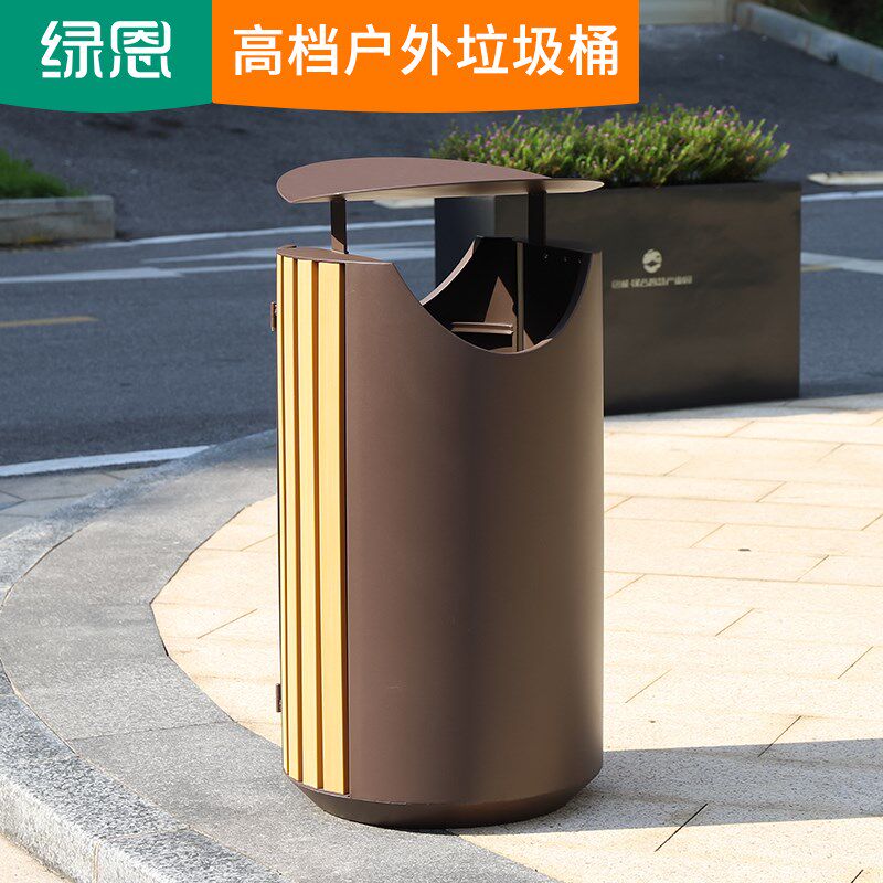 户外园林大容量不锈钢分类垃圾桶酒店创意简约室外果皮箱公共商用