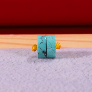 湖北绿松石原矿直桶隔片隔珠8mm 高瓷天I然无处理散珠直切隔片78