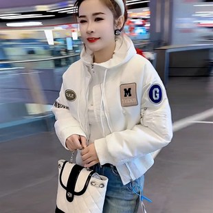 美式棒球服外套女短款小个子上衣2024新款春季女装薄棉立领夹克潮