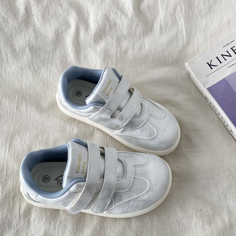 喜叔爆款魔术贴板鞋女2025新款春季百搭小白鞋韩版厚底小众德训鞋