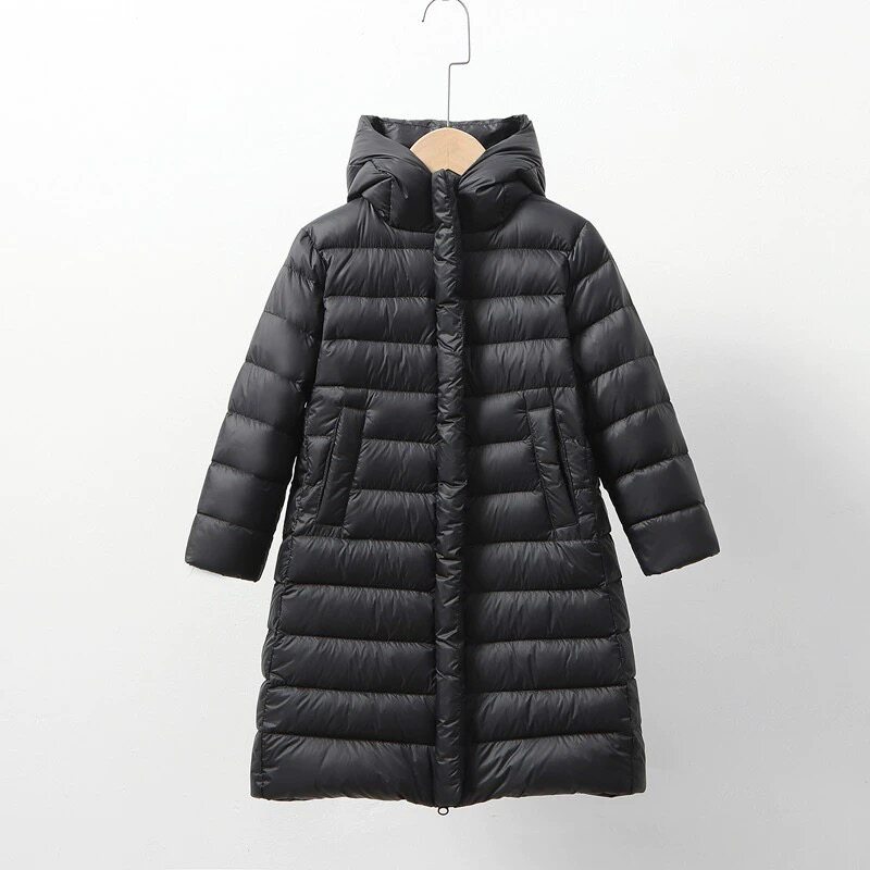 儿童轻型羽绒服中长版过膝男童外套秋冬女童大童小童男孩女孩轻薄
