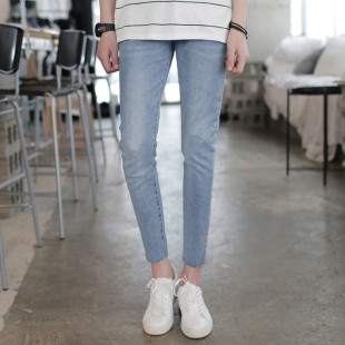 男薄款 脚垂感牛仔裤 裤 磨做旧水洗紧身青年小裤 九分 子2020新款 夏季