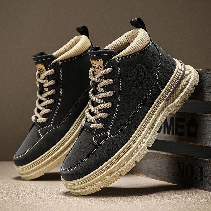 秋冬季马丁靴户外工装鞋大码男鞋45高帮鞋38码内增高鞋靴子休闲鞋,流行男鞋,马丁靴,淘宝优惠券,粉丝福利购,淘宝优惠卷