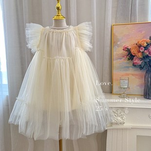 洋气时髦无袖 2025新款 纱裙儿童超仙公主裙 女童连衣裙夏装 韩国童装