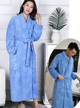 春秋冬四季情侣毛巾料浴袍加肥加大码吸水加厚酒店男女士睡袍新品