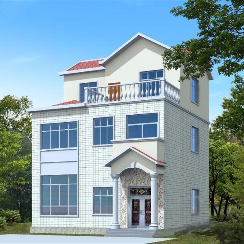 10x15.3 两层半美观大气经济的农村别墅设计施工图纸效果图坡屋顶,商务/设计服务,设计素材/源文件,淘宝优惠券,粉丝福利购,淘宝优惠卷