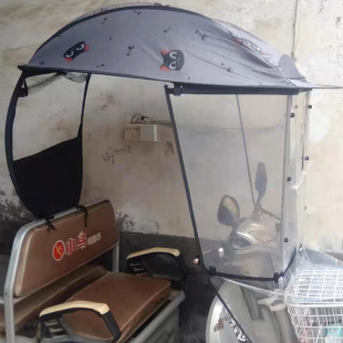 电动三轮车雨棚前车头棚前驾驶室车棚三轮车雨篷加厚冬季帆布车篷