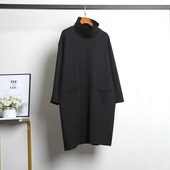 洋气减龄高级感宽松中长款 大码 直筒裙 新款 韩版 长袖 连衣裙2022春季