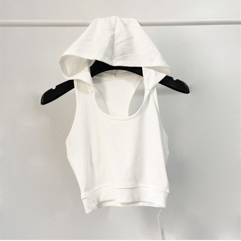 女童时尚百搭纯色工字型连帽吊带背心女宝宝夏季高腰辣妹露脐打底
