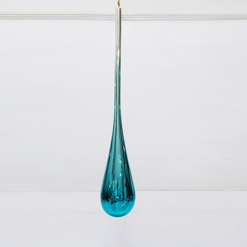 水滴吊饰轻奢售楼处酒店大堂空中悬挂玻璃钢雕塑电镀天花板装饰品