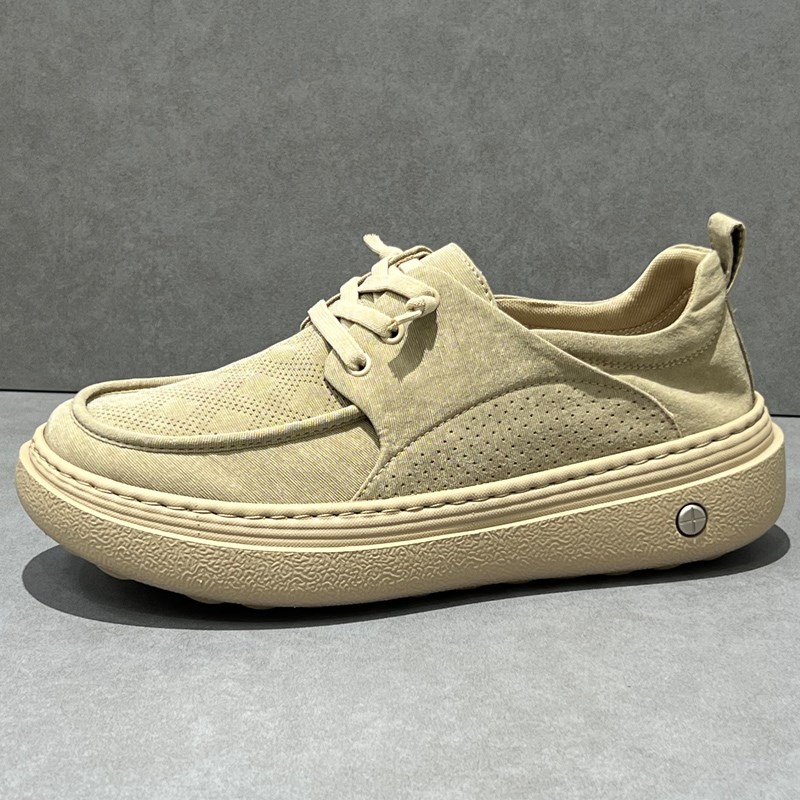 男鞋2025新款布鞋轻便透气休闲板鞋一脚蹬懒人鞋男款软底布面鞋