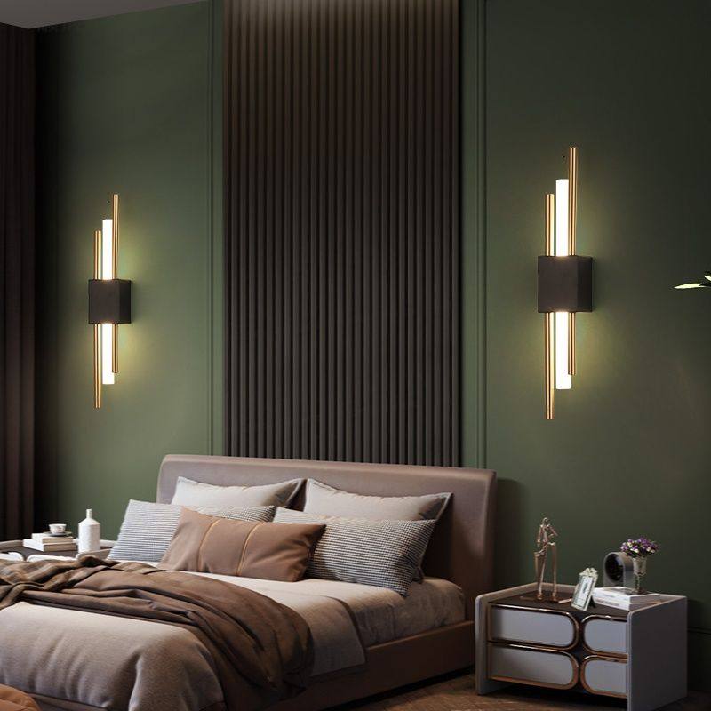 现代简约极简长条壁灯创意卧室床头客厅格栅电视沙发背景墙壁灯