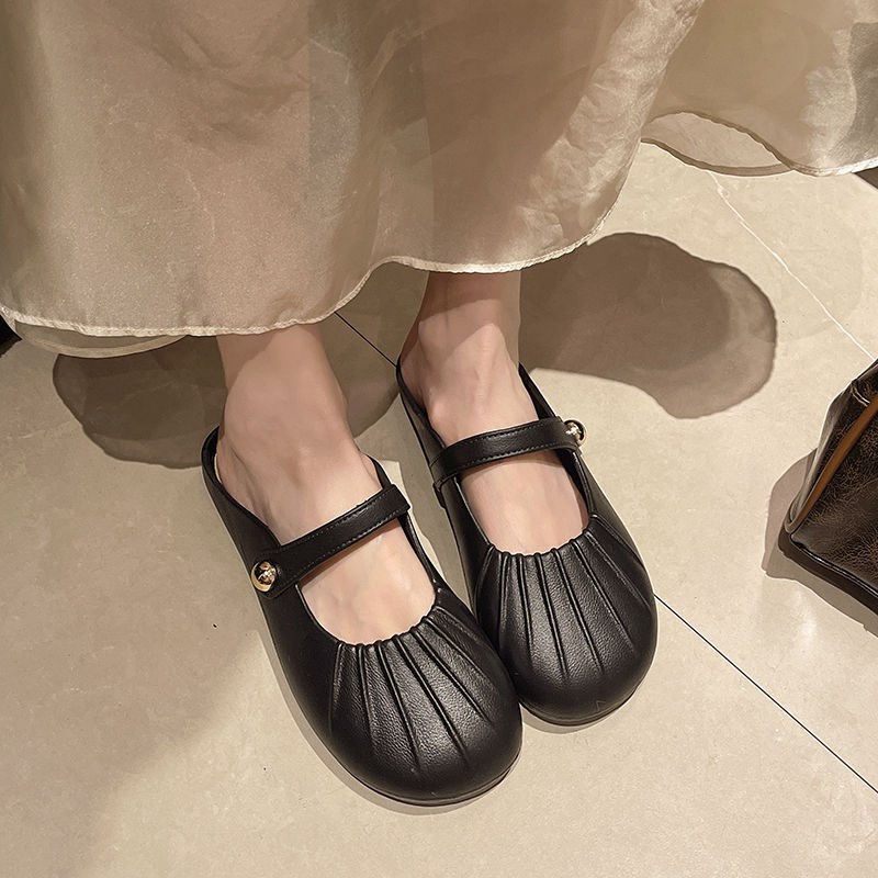 2025新款夏季外穿包头凉拖时尚百搭沙滩平底鞋少女心度假塑胶软底