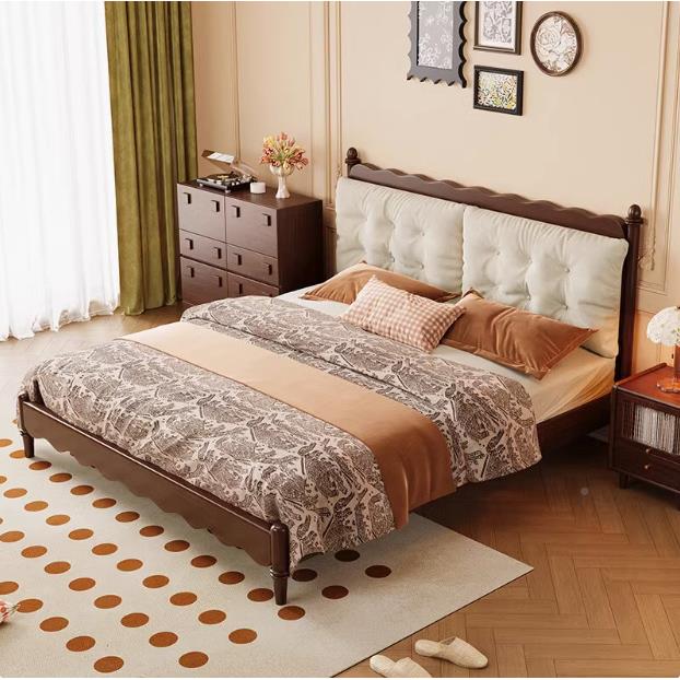 法式复古美实木床全实木主卧床古风小户型软包318轻式奢家具双人