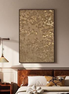 新式银杏金色气中玄关装饰画QTP酒店别墅植物叶花卉高级感大国风