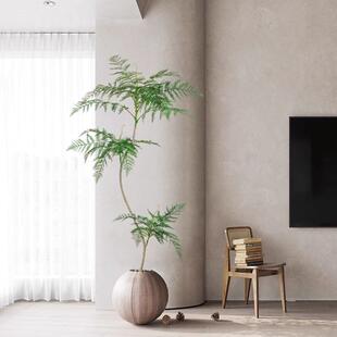 仿真蓝花楹绿植龙舌兰盆栽端件轻奢室内客厅落地装饰摆假树生花植