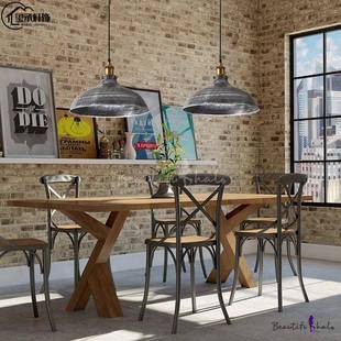 吊美式 复古工色业风餐XC221018酒厅吧台咖啡店奶茶店单头铁艺做旧