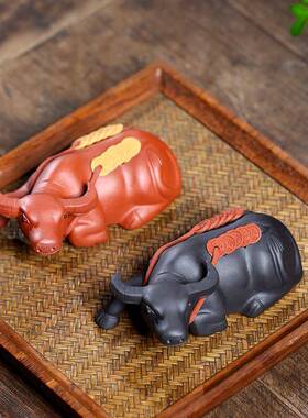 厂家宜兴手工原矿MBD紫砂生牛件茶宠辈有钱辈茶玩摆肖礼品