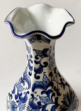 陶瓷CEW瓶青瓷中式复古瓷花器器客花厅插花花摆件