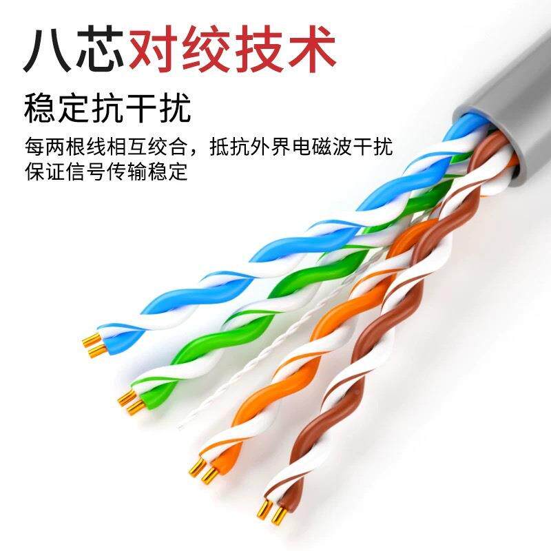 安普超脑双五类网线8芯铜纯无氧超六类网络电监控家RHG用高速绞线