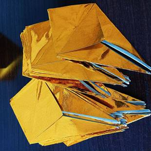 狗头398殡金宝半成品整箱5个000折纸金箔纸元葬用品烧纸钱金元宝