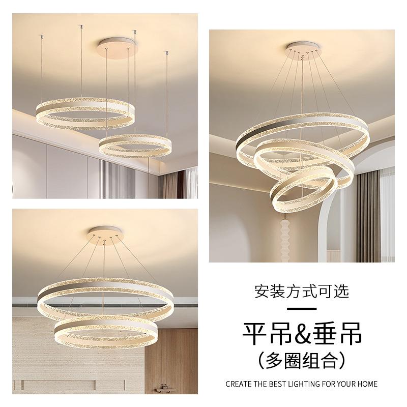 欧客厅吊灯简约现代大室气客219025年新款灯具北卧餐厅灯圆形厅主