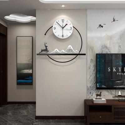代新中式钟表现客厅约时家JT24369用挂钟简挂墙高级感餐桌沙发装