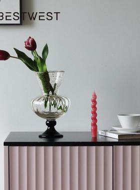 琉璃高脚瓶客插厅花花复古法式奢高级感艺术轻轻奢风玄WG2405关装