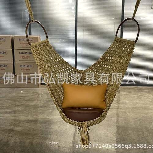 单人吊椅发外摇篮沙椅户外庭院HKS12秋千阳台室室内绳编秋千椅吊