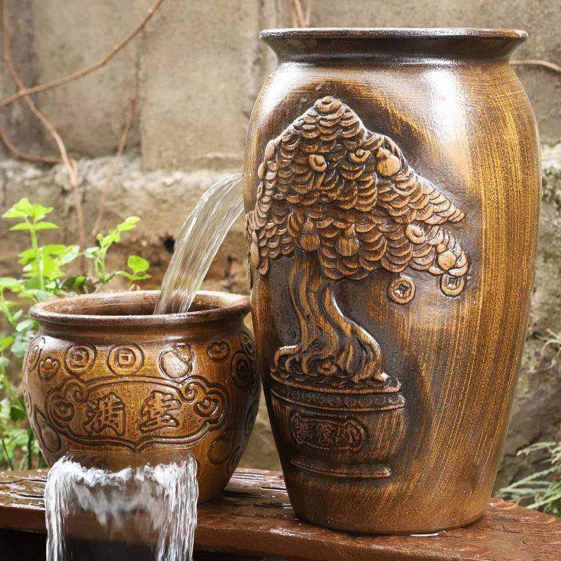 流水摆件循瀑布古法池环水生态IQK鱼缸陶罐神器外庭院景室观造景,家居饰品,流水摆件,淘宝优惠券,粉丝福利购,淘宝优惠卷