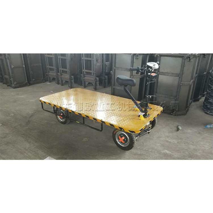 四轮平板短途拉货车 可旋转座椅工程运输车 冷库仓库用电动搬运车