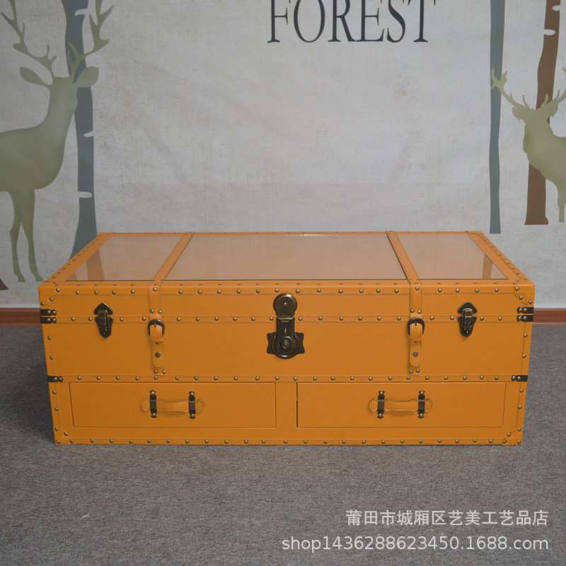 简约现代茶几电视柜组合美式复古乡村客厅小型做旧田园地柜储物柜