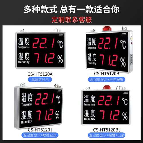 工业大屏幕温湿度计数码管设计显示温湿度显示屏看板CS-HT5120A/B