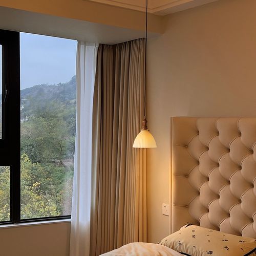 美式复古百褶玻璃吊灯中古法式次卧室床头灯餐厅风阳光房木友灯饰