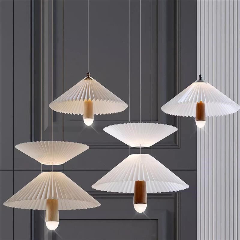 现代伞状吊灯布艺侘寂风日式餐厅餐饮装饰咖啡厅装修艺术空间展厅