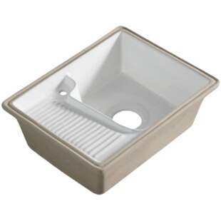 洗衣盆陶瓷带搓衣板洗衣池台盆台下盆洗脸盆卫生间嵌入式面盆大号