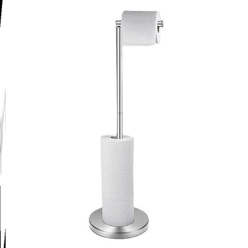 外贸卫生间纸巾架单杆不锈钢落地立式卷纸架浴室置地厕纸架免打孔
