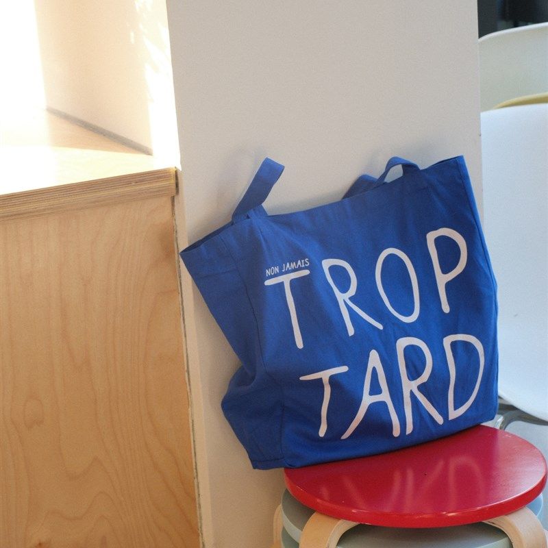 别来无恙【一切都来得及】蓝色法语帆布包大容量帆布袋休闲单肩包,箱包皮具/热销女包/男包,通用款女包,淘宝优惠券,粉丝福利购,淘宝优惠卷