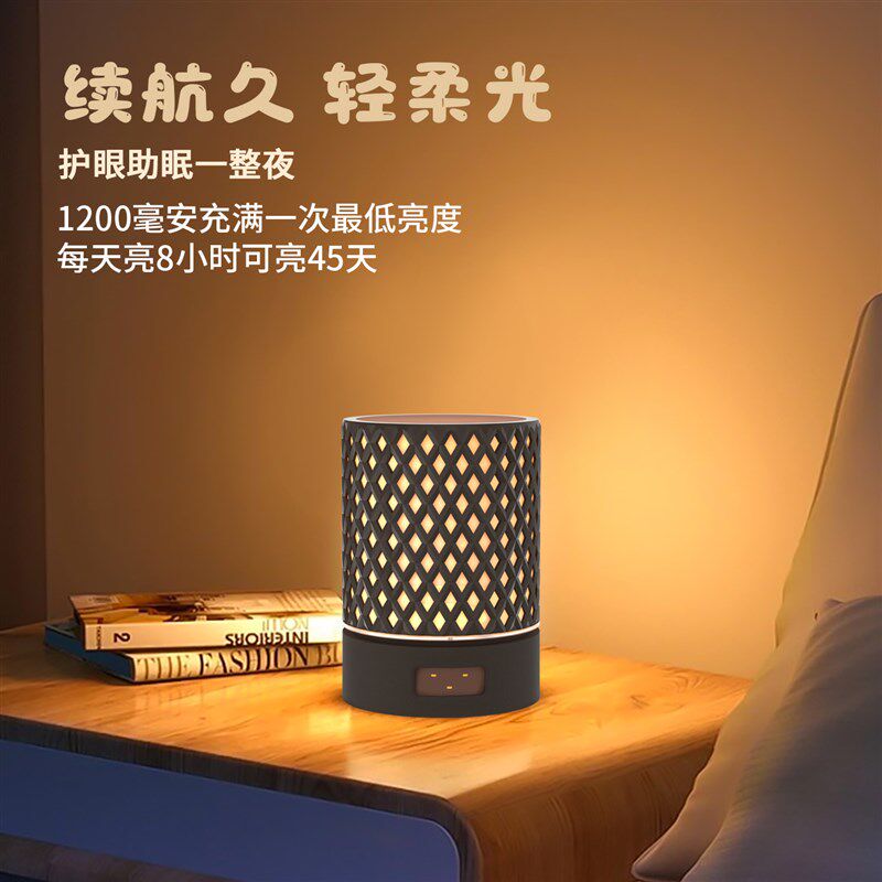 充电旋转定时小夜灯会所清吧酒吧led蜡烛氛围灯户外摆摊露营桌灯