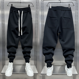 纯色运动卫裤 秋冬2023新款 潮流百搭修身 男士 男 加绒加厚束脚休闲裤